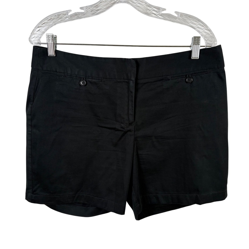 Ann Taylor Shorts‎ 10 Black Cotton Blend Stretch Minimalist Utility Summer